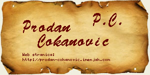 Prodan Čokanović vizit kartica